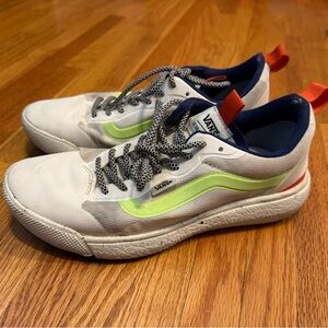 Vans White and Neon Green Athletic Shoes